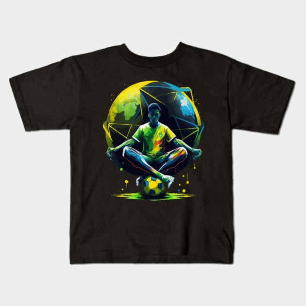 Brazil Soccer Magic Artwork Kids T-Shirt by AlNoah